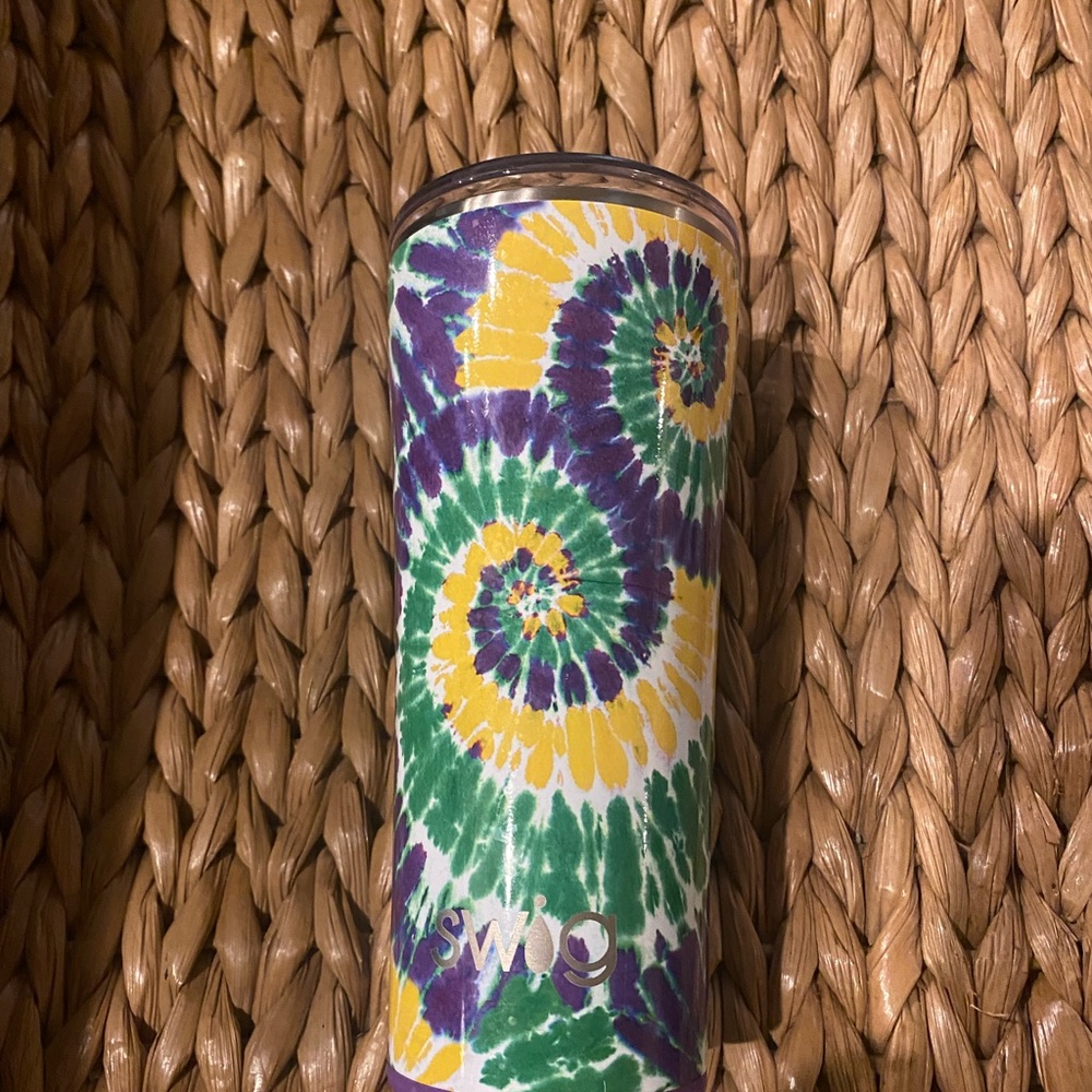 💜💚💛Swig-Mardi Gras-Tie Dye-22oz